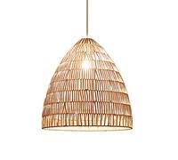 LEOSHI OnlyZoo Oval Shape Bamboo Lantern Pendant Lamp E27 Single Head Hanging Light Southeast Asian Style Rattan Lighting Fixture Bar Restaurant Stairs Simple Chandelier Made in China