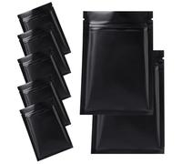 LEOSINDA 4x6 Inch 200 Pcs Matte Black Stand up mylar Resealable Bags, Resealable Zip Lock Packaging Bags Foil Pouch Bag Flat Bag Heat Sealable