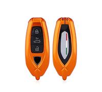 LEOSOX Aluminium Alloy Car Key Case Cover Fob Compatible With Lamborghini URUS 2021 Remote Shell Holder Protector With Keychain Ring (Color : Orange with chain)