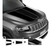 LEOSOX Bonnet Hood Scoop Car Sticker Stripe Racing Graphic Vinyl Decals Compatible With Jeep Grand Cherokee 2011-2015 2016 2017 2018 2019 2020-21 (Color : Style one 2ps, Size : Matte black)