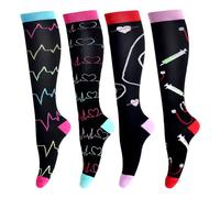 LEOSTEP Compression Socks for Women & Men Circulation,Long Stockings Support for Nurses, Pregnant, Hiking, Riding, Running, Medical, Large-X-Large