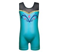 Leotards for Girls Gymnastics Kids Children Biketard Snowflake Ribbon Blue Purple Hot Pink Sparkle, Peacock Blue, 1-2 Years