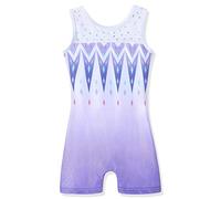 Leotards for Girls Gymnastics Kids Children Biketard Sparkles Ribbon Stripe Hot Pink - Purple - 4-5 Years