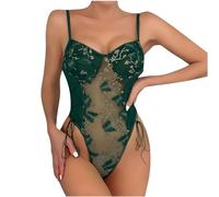 Leotards for Women Sexy Outfits for The Bedroom Ladies Erotic Embroidered Floral Lacey Lingeire Side Corset Backless Lingerie Lingerie UK Naughty Adult Bedroom Costumes Green