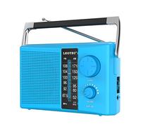 LEOTEC - AM/FM radio with best reception, portable radio works with AC or battery with large speaker, large tuner button, transparent dial, headphone jack as gift