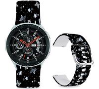 Leotop 22mm Sport Soft Silicone Bands Compatible with Samsung Galaxy Watch 3 45mm Band/Galaxy Watch 46mm/Gear S3 Frontier for Women Men. (Stars and Butterflies)