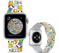 Leotop Compatible with Apple Watch Band Pikacu Sea Turtle Anime 42mm 44mm 45mm/Ultra 49mm Soft Silicone Fancy Strap Compatible with iWatch Series SE SE2 9 8 7 6 5 4 3 2 1 Kids Men Women.