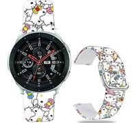 Leotop Hello Kitty Sweet Pink Bands Compatible with Samsung Galaxy Watch 4 40/44mm/Galaxy Watch 42mm/Watch 3 41mm/Active 2/Gear S2 Classic/Sport 20mm Soft Silicone Kawaii Cute Strap Kids Girls Women.