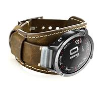 Leotop Leather Strap, 22 mm, Compatible with Garmin Fenix 5/5 Plus/6/6 Pro/Forerunner 935/945/Approach S60/Quatix 5 Smartwatch, Genuine Crazy Horse Leather, Coffee
