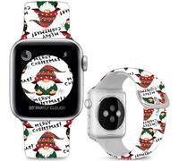 Leotop Pattern Printed Soft Silicone Bands Compatible with Apple Watch 49mm 46mm 45mm 44mm 42mm 41mm 40mm 38mm. (White Santa Claus, 49mm/46mm/45mm/44mm/42mm(Series 3 2 1))