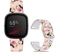 Leotop Pattern Printed Soft Silicone Replacement Bands Compatible with Fitbit Versa 4/ Fitbit Versa 3/ Fitbit Sense 2/Fitbit Sense for Women Men Teens. (Mouse and Duck)