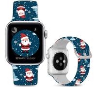 Leotop plants Pattern Printed Bands Compatible with Apple Watch 42mm(Series 10) 41/40/38mm 49/46/45/44/42mm(Series 3 2 1). (Santa Claus, 49mm/46mm/45mm/44mm/42mm(Series 3 2 1))