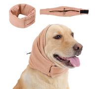LEOTRAG Dog Calming Hoodie, No Flap/Shake Ear Wraps for Dogs, Adjustable Dog Ear Muffs for Noise Protection, Ear Wrap Head Cover for Head Warp Anxiety Relief, Hematoma, Grooming and Force Drying