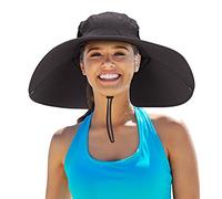Leotruny Women Super Wide Brim Sun Hat UPF50+ Waterproof Bucket Hat for Fishing, Hiking, Camping, C03-dark Gray, One Size