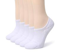 leotruny Women's Cushion Sweat-absorbent Breathable Soft Athletic No Show Socks, White, Medium