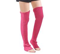 Leotruny Women's Winter Over Knee High Footless Socks Knit Leg Warmers - pink - One Size