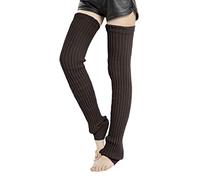 Leotruny Women's Winter Thick Knit Extra Long Thigh High Leg Warmers, M