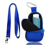 LeoTube Holder Neoprene Travel Case for Asthma Inhaler, Handy Mini Bag for All Ages, Inhaler Not Included (Blue)
