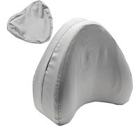 LeoTube Satin Knee Pillow Cover for Heart Shaped Leg & Knee Foam Support Pillow, Upgraded Invisible Zippered Satin Leg Pillowcase Replacement (10 * 9.5 * 4.9in)-Cover ONlY (Slate Grey)