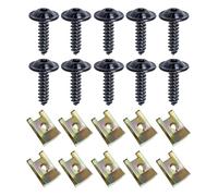 LEOUEANR 10Pcs Car Screw & Nut Clip Kit, U-Type Fastener & Underbody Protection Screws for Bumper, Fender & Wheel Arch Cover