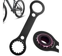 LEOUEANR 1Pcs 2-in-1 Aluminum Alloy Centerlock & Bottom Bracket Tool, Black Bike Repair Tool for Disc Brake and Crank Maintenance