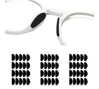 LEOUEANR 30 Pairs Nose Pads Glasses, Black Self-AdhesiveD-Shape Anti-Slip Soft Silicone Replacement Pads for Spectacle Frame Comfort and Pressure Relief