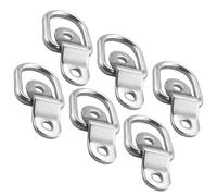LEOUEANR 6 Pack D Ring Tie Downs, Heavy Duty Hook Load Anchor Trailer Stainless Steel Tie Down D Rings Van Hooks for Truck, Trailer Boat Cargo Control & Surface Mount