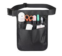 LEOUEANR Pack of 1 Belt Bag Retail, Nylon Multi Compartment Nursing Pouch Nurse Organiser for Medical Tools and Hairstylist Equipment(Black)