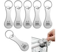 LEOUEANR Pack of 6 Trolley Token, Trolley Remover Shopping Trolleys Chip Key Ring for Supermarket Trolleys