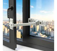 LEOUEANR Window Lock, No-Drill Adjustable Safety Restrictor for Windows & Doors