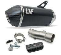 LeoVince exhaust LV-14 RACING heat shield compatible with CF Moto MT 450 | Black Edition Muffler AISI 304 Stainless Steel, Carbon End Cap, OEM 15612BU compatible with CF Moto MT 450 2024-2026