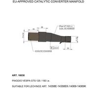 Leovince Vespa 16038 Catalytic Converter Silver