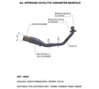 Leovince Vespa Sprint/primavera 125 Iget 21-22 16058 Catalytic Converter Silver