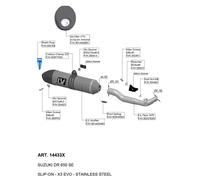 LEOVINCE EXHAUST MUFFLER X3 EVO FIT ON SUZUKI DR 650 SE 96-15 INOX