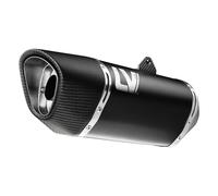 LeoVince LV-14 R RACING exhaust heat shield compatible with Honda CB 650 R | Black Edition rear silencer AISI 304 stainless steel, carbon end cap, matte black, compatible with Honda CBR 650 R 2019-2026