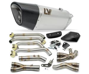 LeoVince LV-14 R RACING exhaust system matte compatible with Honda CB 650 R | Stainless steel muffler, carbon cap, heat shield, no approval, OEM 15611U compatible with Honda CBR 650 R 2019-2026