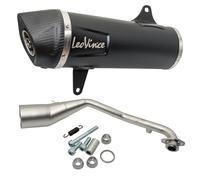 LeoVince NERO RACING exhaust system black E5 compatible with Honda PCX 125 | AISI 304 stainless steel muffler, matte carbon end cap, OEM 14081U compatible with Honda PCX 125 i.e. 2021-2024