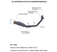 Leovince Vespa Sprint/primavera 125 Iget 21-22 16058 Catalytic Converter