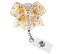 Leovqn Cute Nurse Badge Reel, Bow Badge Reels Retractable, ID Badge Holder Clip for Nursing Student, Medical Worker and Teacher