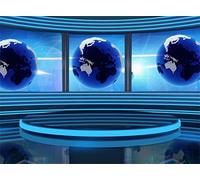 Leowefowa 10X8FT Studio TV Backdrop Interior Broadcasting Backdrops for Photography Global News Reportage Screen Conference Vinyl Photo Background Girls Person Studio Props