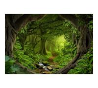 Leowefowa 7x5ft Jungle Forest Backdrop Spring Enchanted Forest Dreamland Dirt Road Background for Photography Lush Woods Kids Adults Shoot Studio Props Wild One VBS Jungle Safari Bday Party Banner