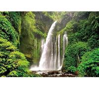 Leowefowa 9x6ft Fabric Emerald Waterfall Rainforest VBS Decorations Backdrop Summer Green Mountain Jungle Forest Lake Background Crafts Students Improve Imagination Exploring The World Props