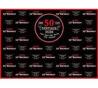 Leowefowa Chic Happy 50th Birthday Black Backdrop Vinyl 7x5ft Vintage Dude The Man The Myth The Legend Photography Background Stylish Men Birthday Party Banner Handsome Gentlemen Bday Photo Booth