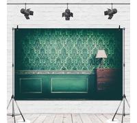 Leowefowa Vintage Room Interior Photography Backdrop 10x8ft Vinyl Antique Green Rococo Old Wall Photo Background Kids Adult Booth Shoot Banner Studio Props