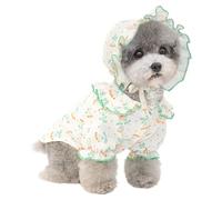 Leowow Dog Pajamas Cotton Floral Pattern Shirts with Hat Puppy Clothes for Small Dogs Cats Stylish Pet Pjs Sleepwear Soft Breathable Pet Shirts Puppy Shirts-Green,Large