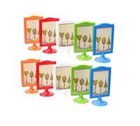Leoyoubei 10 Pack Assorted Colors 4x6 Double Sided Picture Frame, Modern Geometric Design, Vertical Stand Frame Sign Display Holder with Inserts and Base, Menu Holders, Price Tag, Culture Card