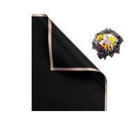Leoyoubei 20 Sheets Flower Gift Wrapping Paper,Waterproof Gift Packaging or Gift Box Packaging,Can Be Packaged on Both Sides Paper Bundle,Florist Bouquet Wraps Material 23” (Gold Edge-Black)
