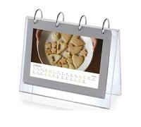 Leoyoubei Slant Back Sign Holder,Sign Stand,Poster Frame,Horizontal Display 5x7 inch PVC Photo Clip Flip Display 7 Pages-14 Sides Photos 4 Rings Standing Flip Album V Shape Clear Acrylic Menu