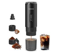 Leozora 20Bar Portable Espresso Machine, 7500mAh USB-C Rechargeable, 3-in-1 for Ground Coffee & Nespresso/DG Capsules, Stainless Steel Travel Coffee Machine for Camping, Car, Office,Black