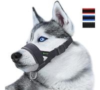 Lepark Nylon Dog Muzzle for Small,Medium,Large Dogs Prevent from Biting,Barking and Chewing,Adjustable Loop(L/Black)